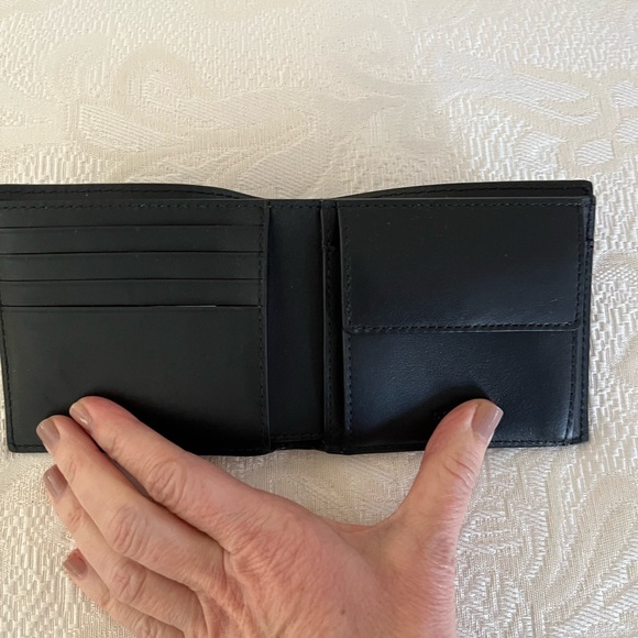 Coach Black Signature Black Leather Wallet with removable ID card wallet - NWT - Picture 6 of 11
